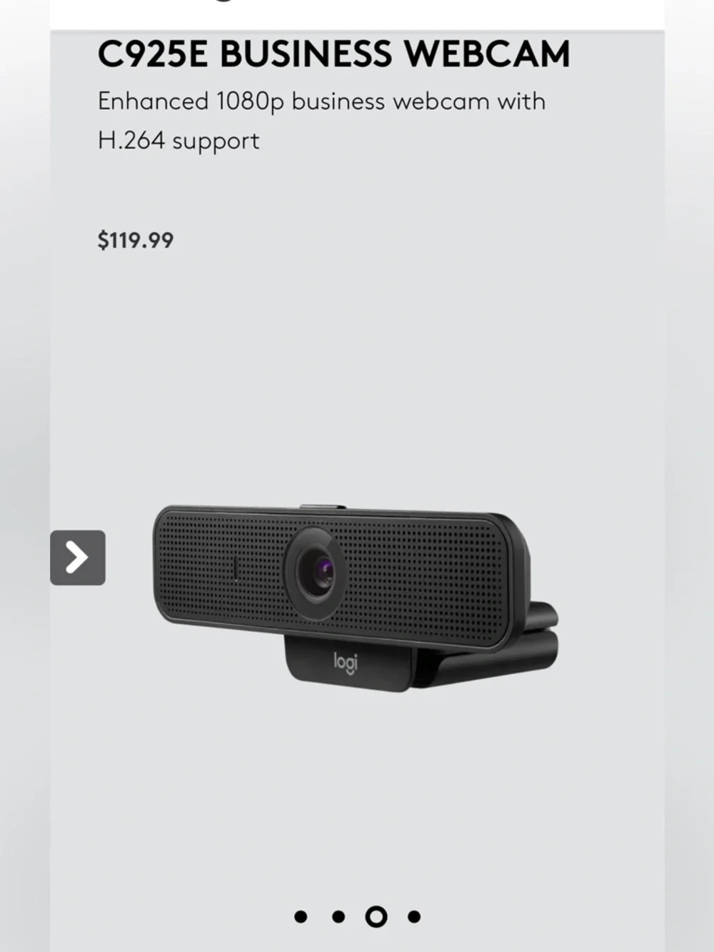 Logitech Business Webcam in Black and Gray - Brand new in unopened box